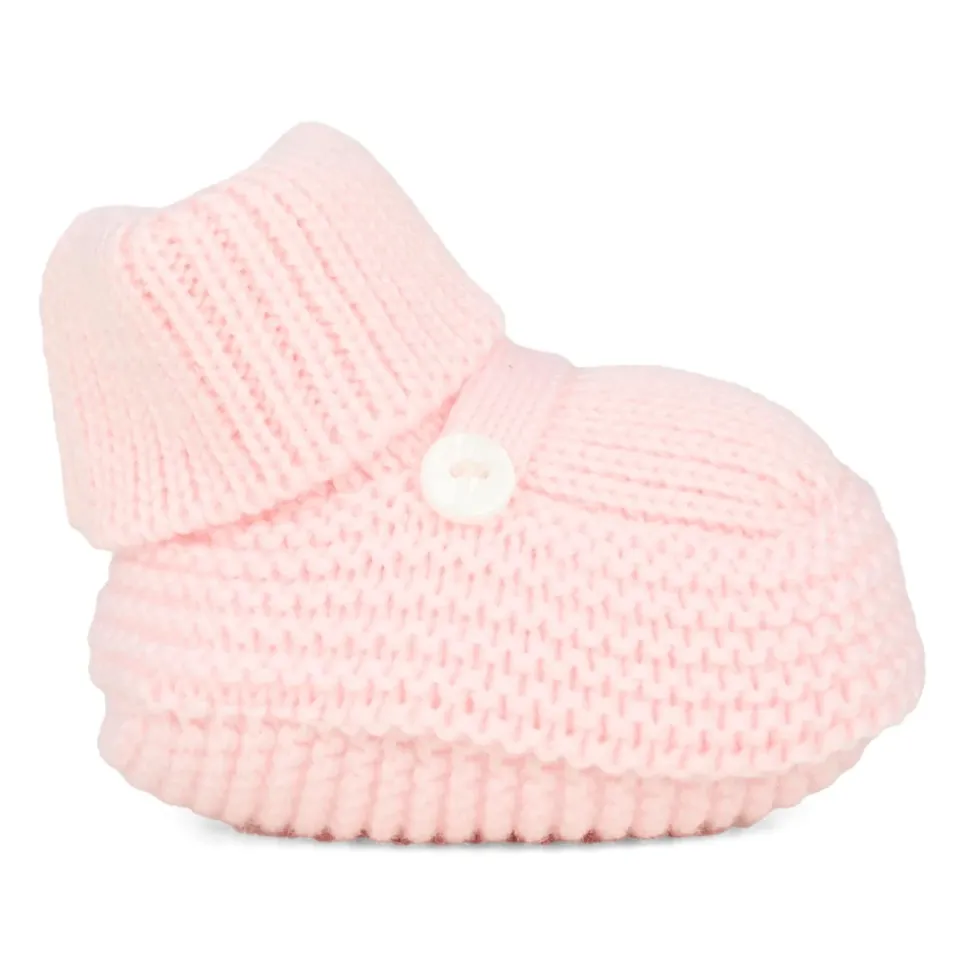 Roze Gebreide Baby Slofjes