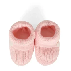 Roze Gebreide Baby Slofjes