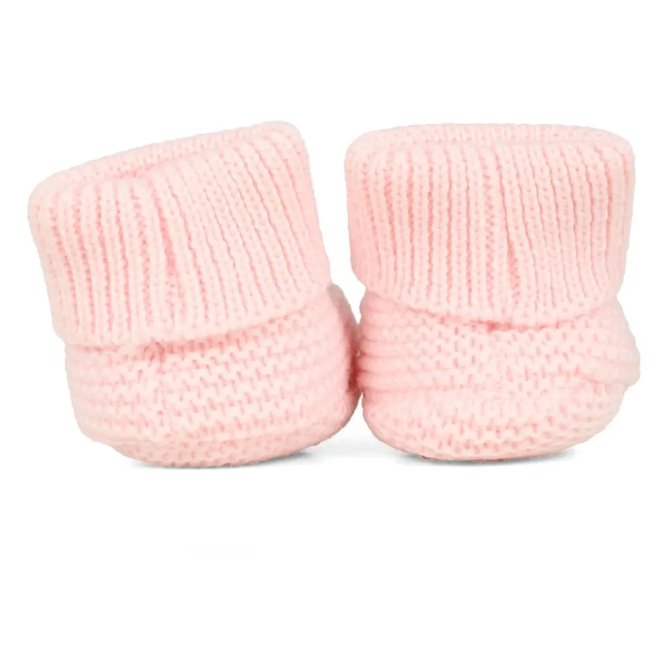 Roze Gebreide Baby Slofjes