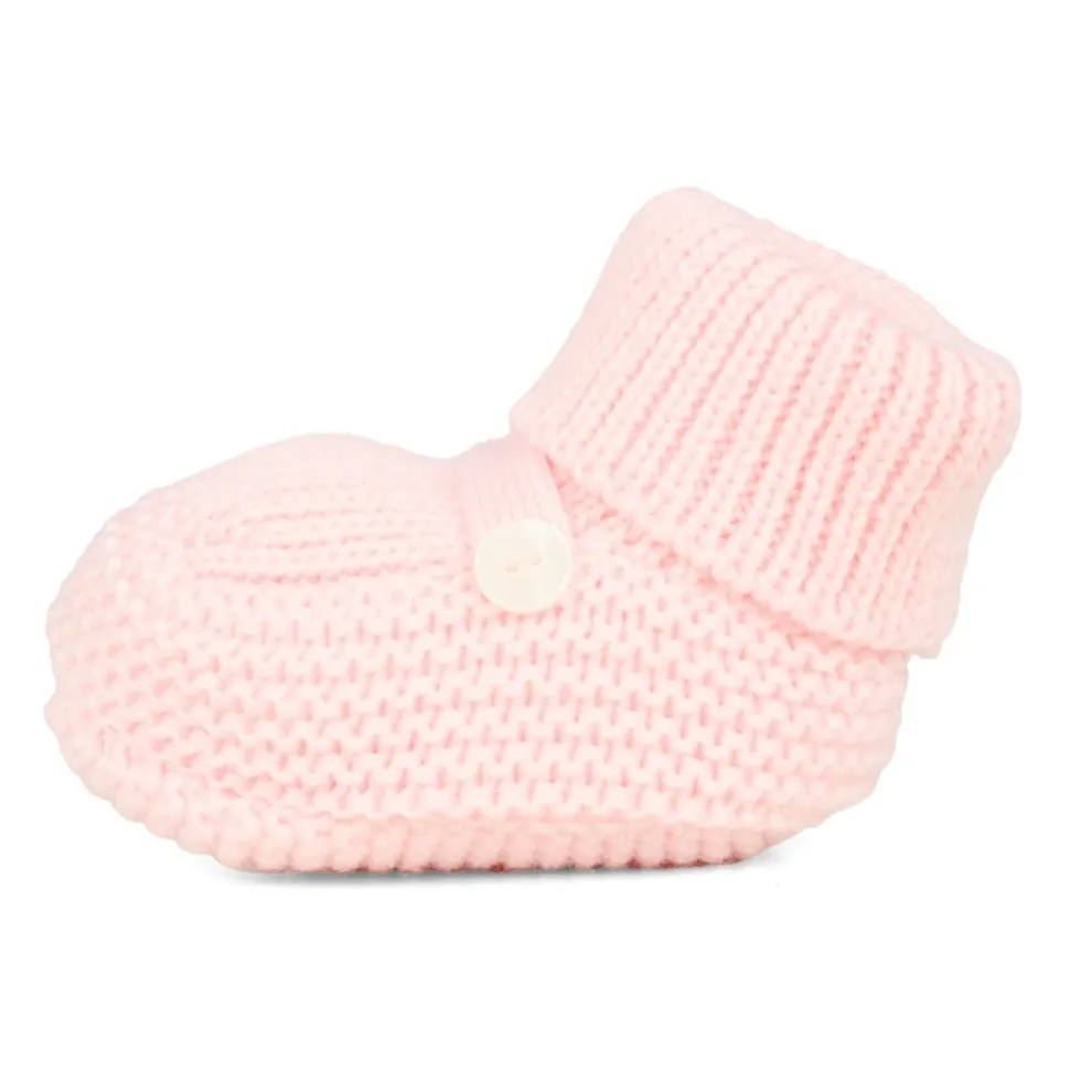 Roze Gebreide Baby Slofjes