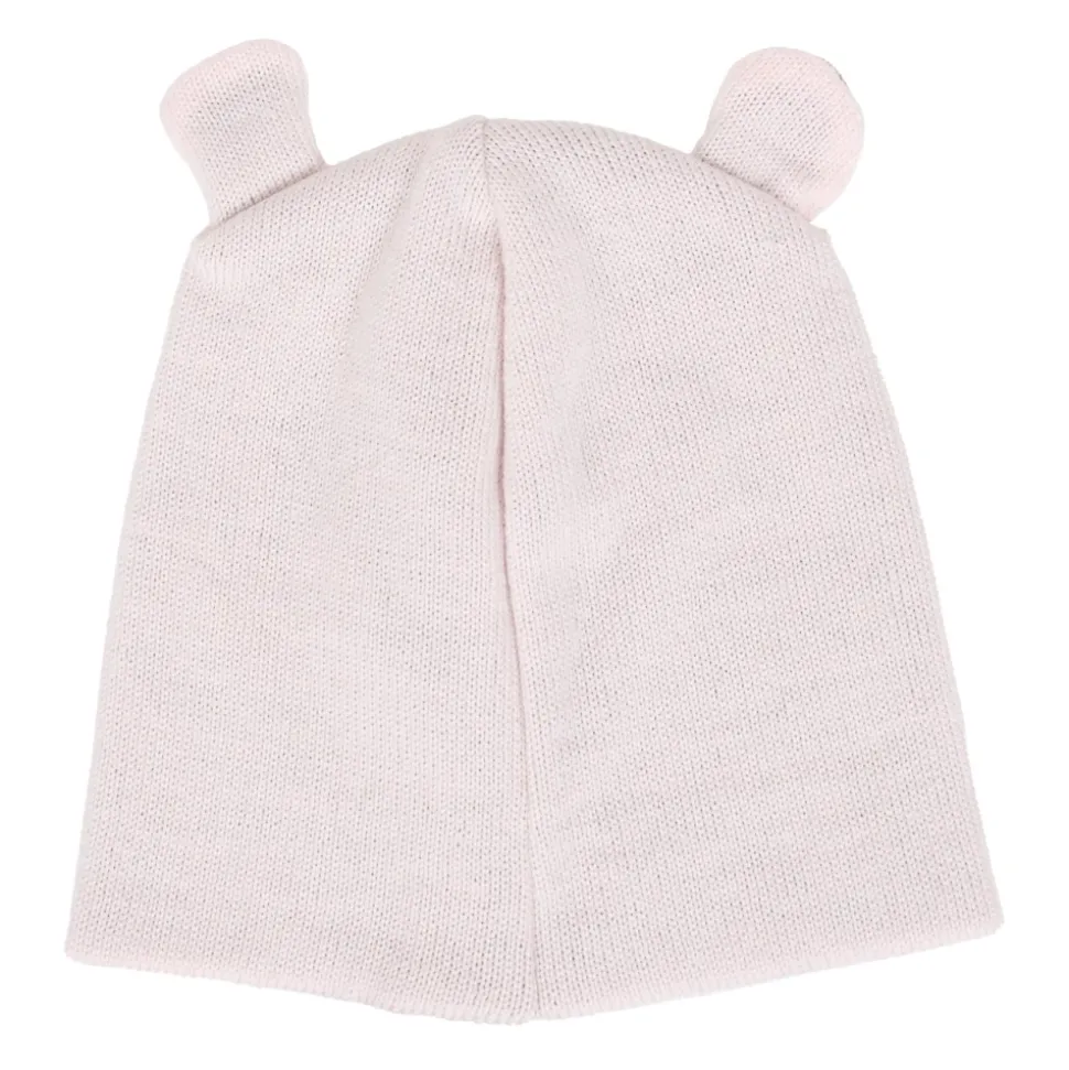 Roze Gebreide Wollen Baby Muts