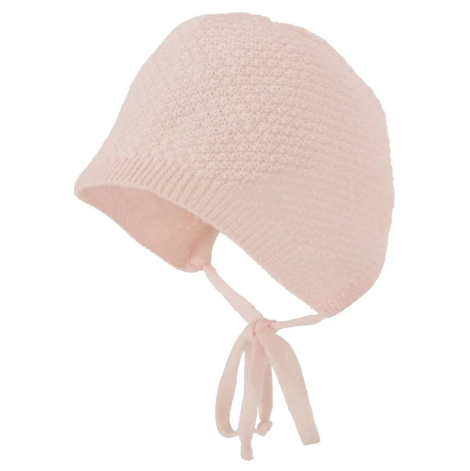 Roze Gebreide Wollen Babymuts
