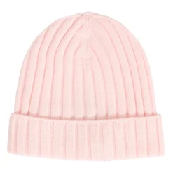 Roze Geribbelde Wollen Beanie Muts