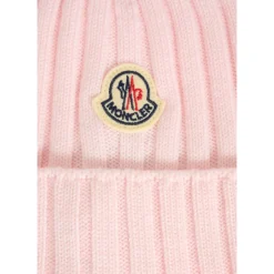 Roze Geribbelde Wollen Beanie Muts