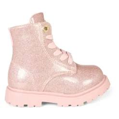 Roze Glitter Biker Boots met Logo