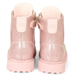 Roze Glitter Biker Boots met Logo