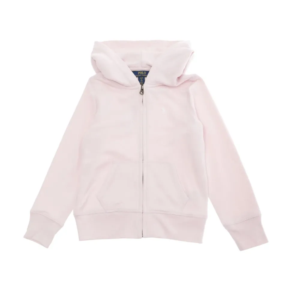 Roze Hoodie met ritssluiting van katoen meisje