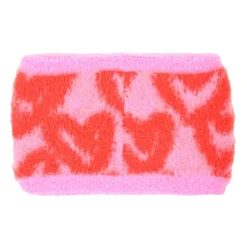 Roze Jacquard Hart Sjaal Warmer