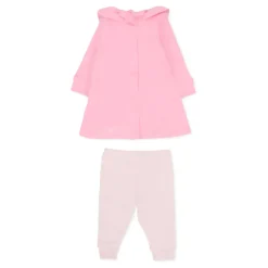 Roze Katoenen Jurk en Legging Set