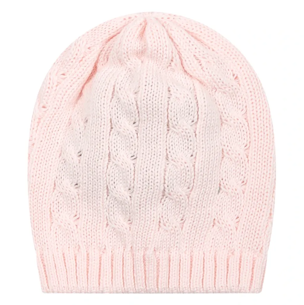 Roze Katoenen Pasgeboren Mutsen met Vlecht