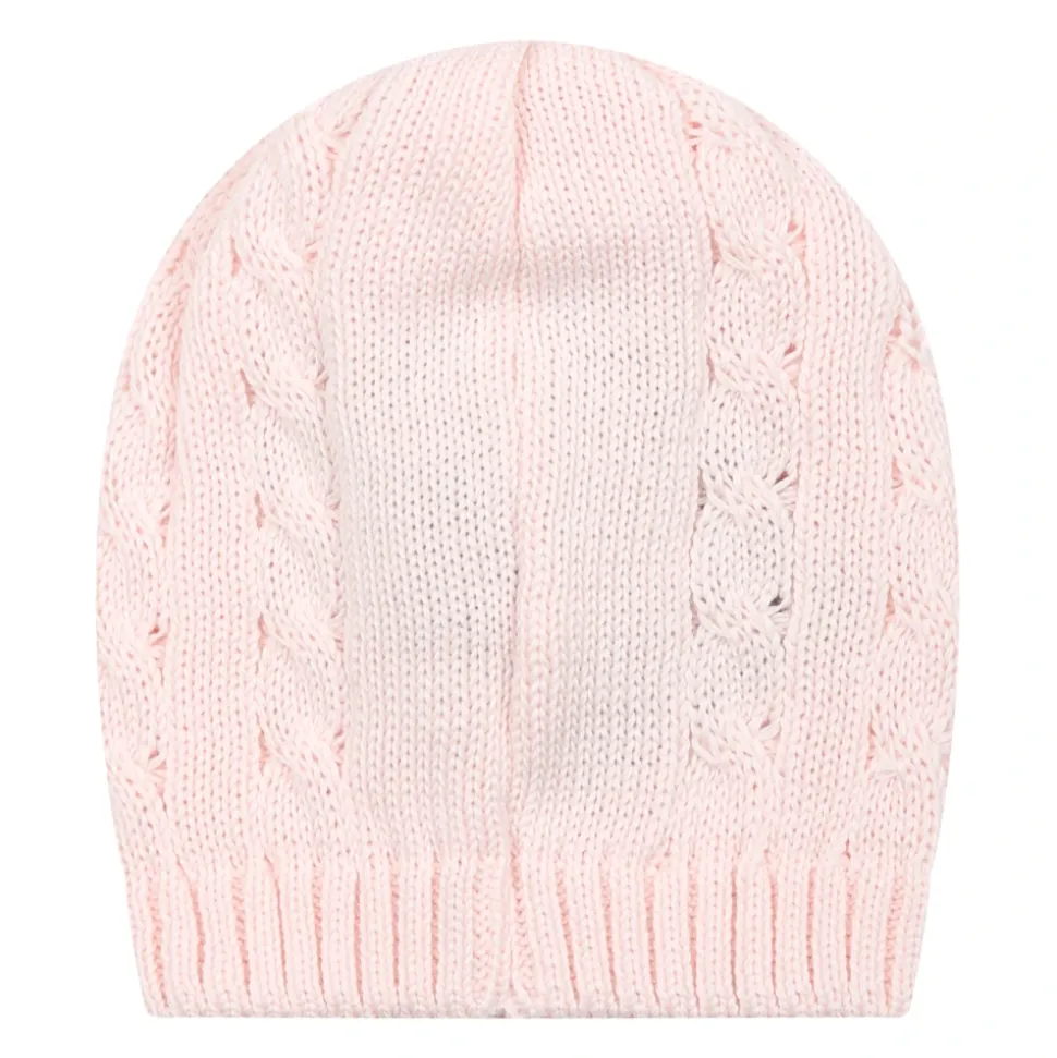 Roze Katoenen Pasgeboren Mutsen met Vlecht