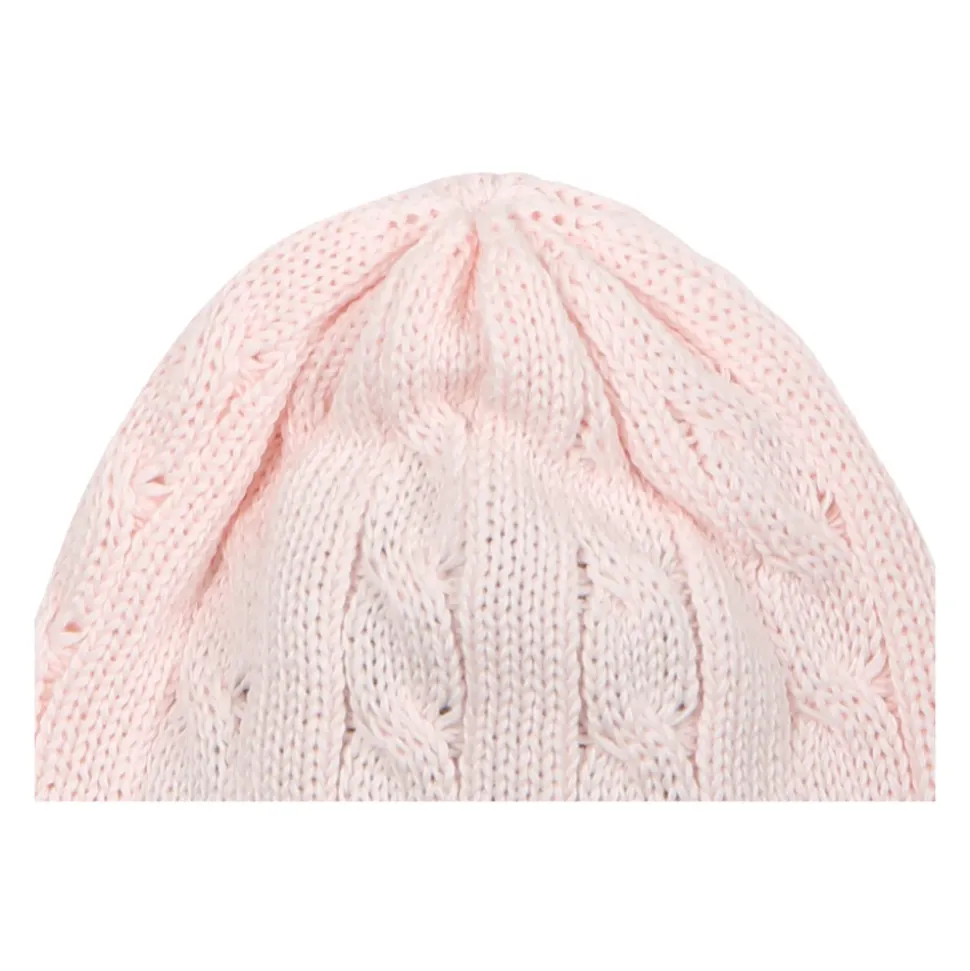 Roze Katoenen Pasgeboren Mutsen met Vlecht