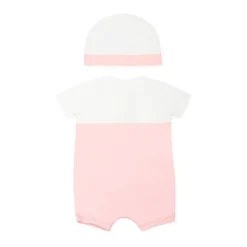 Roze Katoenen Romperset met Teddybeer