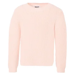 Roze Katoenen Trui met Ronde Hals