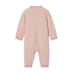 Roze Kinderjurk Wol Jacquard Romper