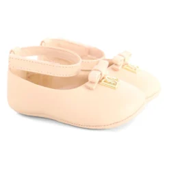 Roze Leren Ballet Flats met Strik