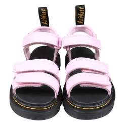 Roze Leren Sandalen met Velcro Sluiting