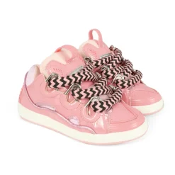 Roze Patentleren Sneakers met Dubbele Veters