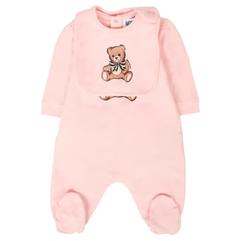 Roze Romper en Slabbetjes Set