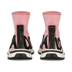 Roze Sneakers voor Kinderen met Merk Tape Pull-Tab