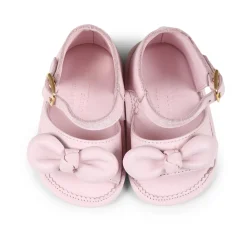 Roze Strik Sandalen met Wit Logo