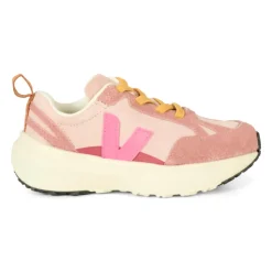Roze Suède Sneakers met Fuchsia Logo