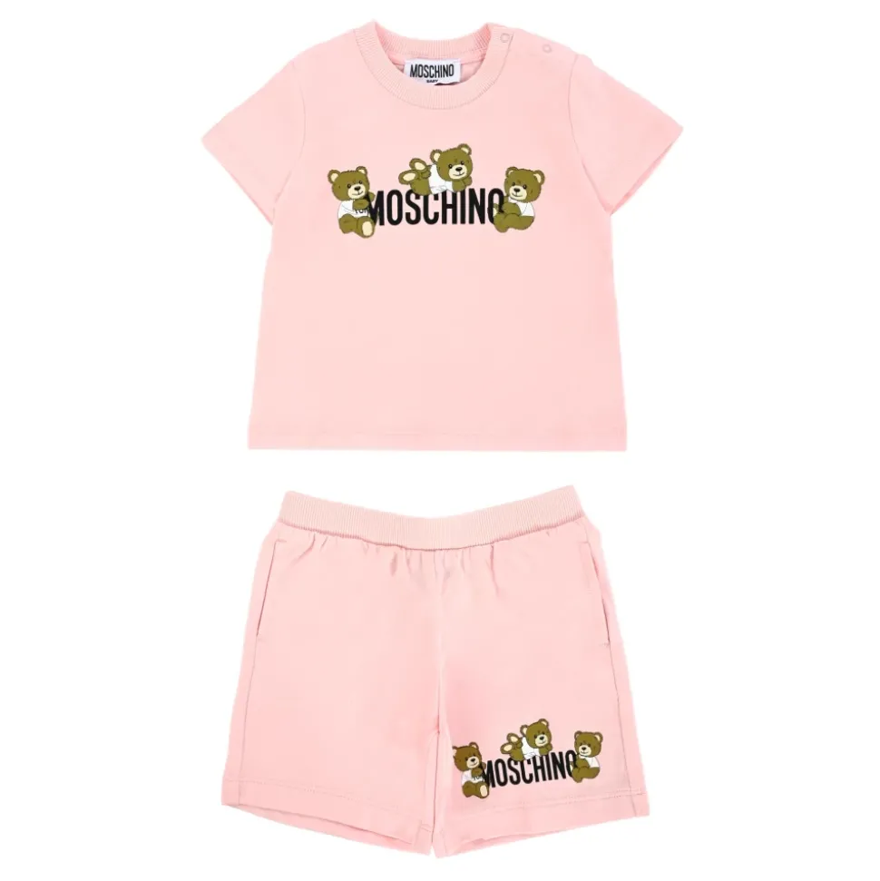 Roze Teddybeer Korte Sport Set