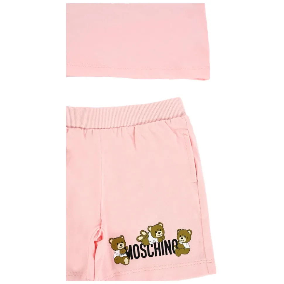 Roze Teddybeer Korte Sport Set