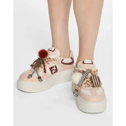 Roze Veterschoenen met FF Appliqué