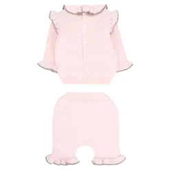 Roze Virgin Wool Sweater Broek Set