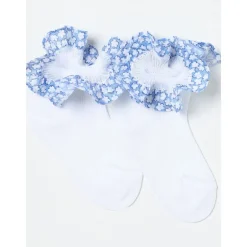 Ruffled Floral Cuff Socks