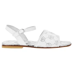 Satin Flat Sandals Monogram Strass