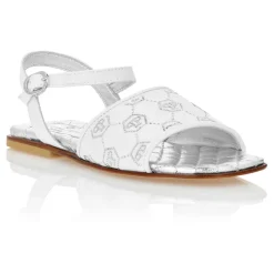 Satin Flat Sandals Monogram Strass
