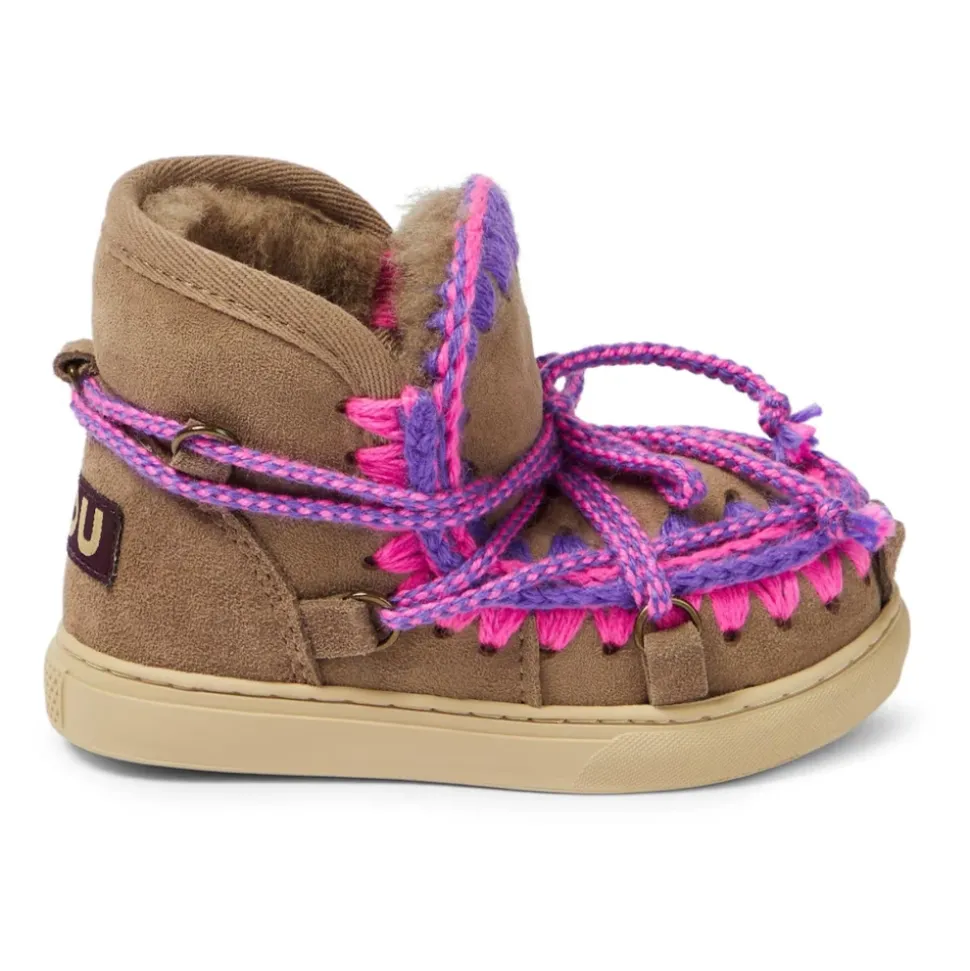 Scoubidou crochet-trim suède snowboots