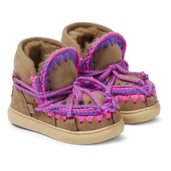 Scoubidou crochet-trim suède snowboots