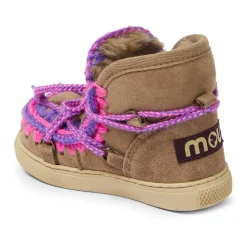 Scoubidou crochet-trim suède snowboots