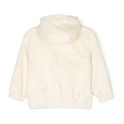 Shearling Jas met Capuchon Crème Wit