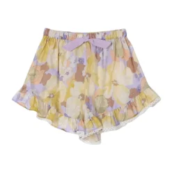 Shorts met bloemenkant