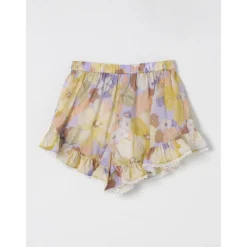 Shorts met bloemenkant