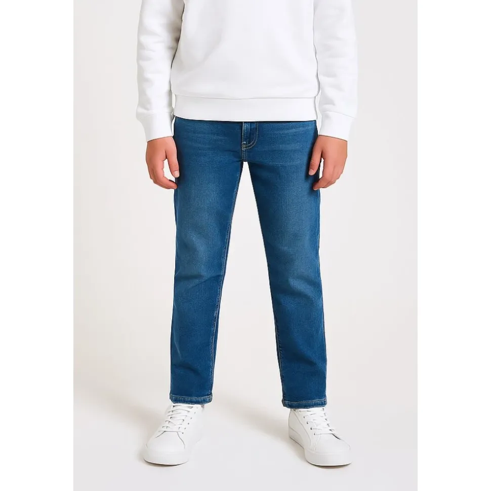Slim Fit Blauwe Stenen Jeans