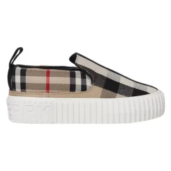 Slip-On Sneakers Beige Checks