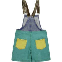 Smiling Color Block Denim Dungaree