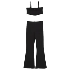 Sportieve Zwarte Top en Broek Set