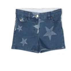 Star Print Denim Shorts
