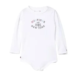 Stijlvolle witte baby bodysuit met lange mouwen
