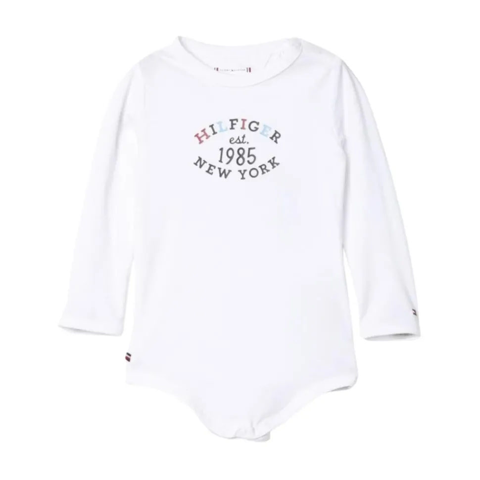 Stijlvolle witte baby bodysuit met lange mouwen