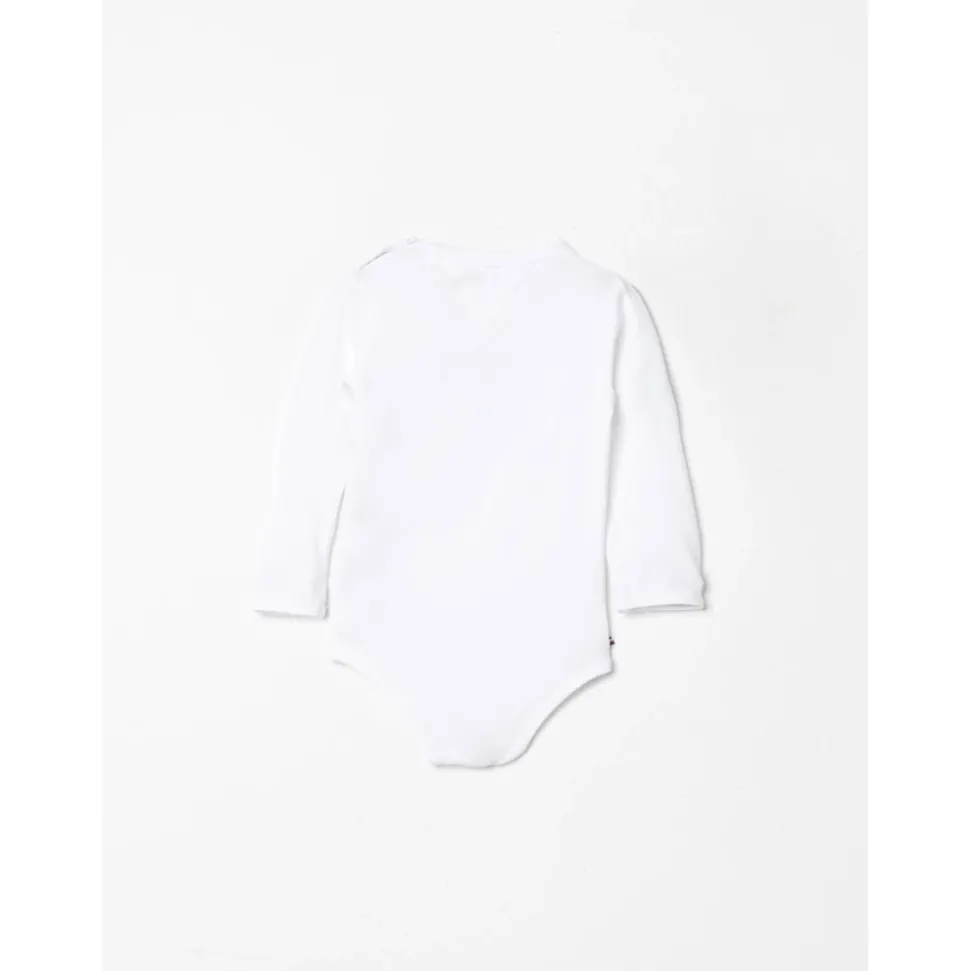 Stijlvolle witte baby bodysuit met lange mouwen