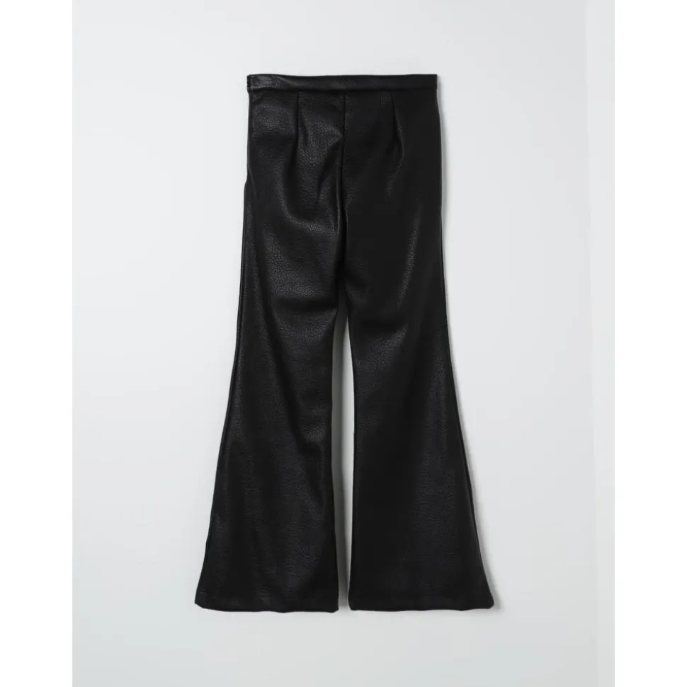 Stijlvolle zwarte leren kinderbroek