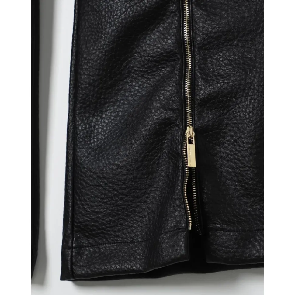 Stijlvolle zwarte leren kinderbroek