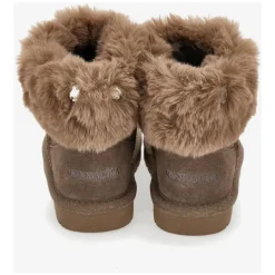 Suède laarzen met edelstenen in bruin